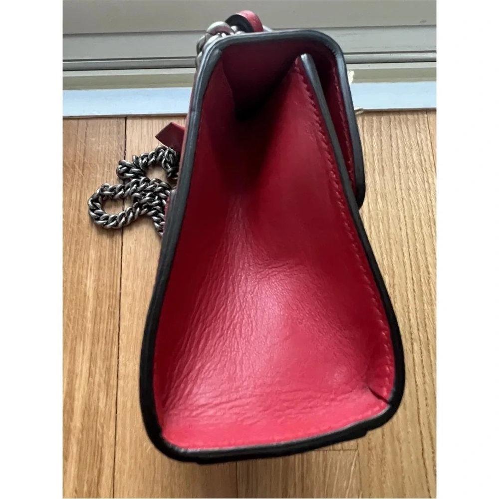 Limited Edition Gucci Padlock Bee Embroidered Bag Hibiscus Red New - Picture 7 of 11